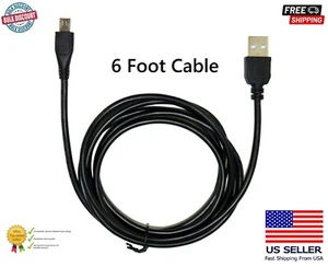 6 Foot Long USB 2.0 Micro-USB Male - to - USB A Male Cable & Sync Cable - Picture 1 of 6