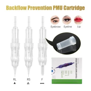 10 piezas cartuchos de biomaser maquillaje permanente con aguja antiflujo para labios de cejas - Imagen 1 de 12