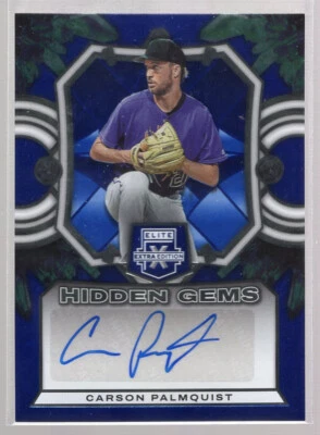 * 2023 Panini Elite Extra Edition - Hidden Gems Blue Signatures CARSON PALMQUIST - Image 1 of 2