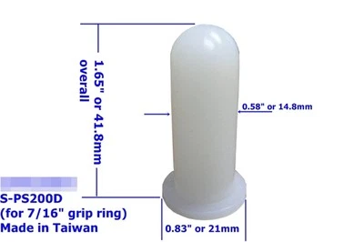 Oajen white caster socket for 7/16" diameter grip ring stem, mop bucket, 4-pack