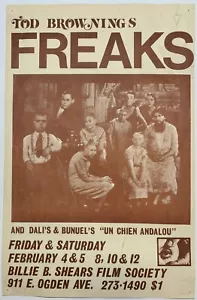 1971 Tod Browning's FREAKS Billie B Schere FILM Society WISCONSIN Poster mit DALI - Bild 1 von 7