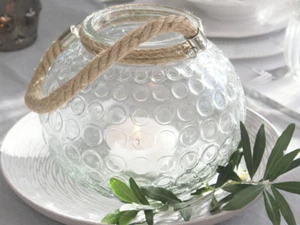 KUGEL HURRICANE LAMPE TEELICHT WEIHNACHTEN GLAS KERZE HOCHZEIT TISCH VINTAGE  - Bild 1 von 10