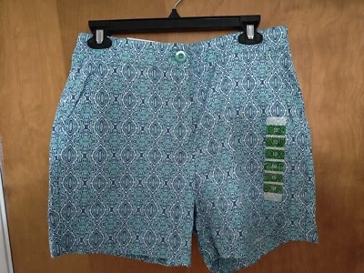 Шорты Caribbean Joe женские размер 10 пейсли цветочный принт бирюзовый синий НОВЫЕ - Изображение 1 из 4