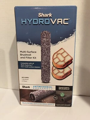 Rollo de cepillo antimicrobiano de repuesto Shark WDB1F2 y paquete de 2 filtros kit nuevo Foto 1 de 4