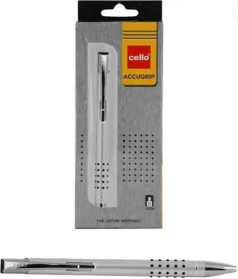 Bolígrafo Cello Accugrip azul (paquete de 5) para escritura sin manchas / FS Foto 1 de 2