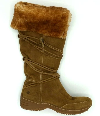 Botas Fiona Talladas con Volantes para Mujer 10M Cuero Marrón Altas Hippie Cremallera Lateral Hasta la Rodilla Foto 1 de 4