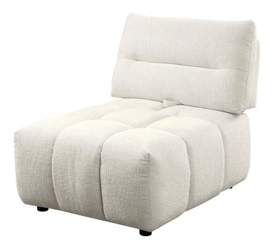 Silla sin brazos tapizada de tela de lino contemporánea ACME Loanna en beige Foto 1 de 4