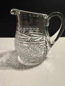 "Jarra de cristal irlandesa Galway vintage de 6,25"" talla diamante patrón regalo navideño" - Imagen 1 de 5