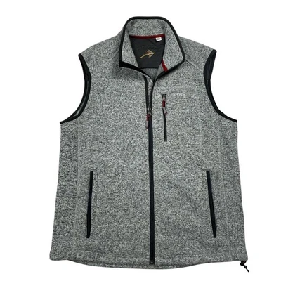 Orvis Denali Sweater Gray Fleece Vest Full Zip Mens Medium Outdoor Pockets Warm - Image 1 of 4