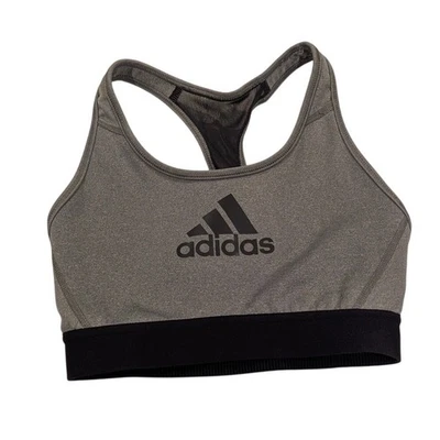 Adidas Sports Bra Racerback Medium Support Gray Black XS - Image 1 of 3