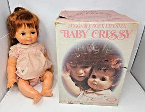 Bambola giocattolo vintage 1973 Ideal Growing Red Hair "BABY CRISSY" con scatola originale 24" - Foto 1 di 8