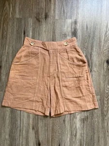 Free People Aloha Linen Blend High Rise Shorts Size 2 - Picture 1 of 9