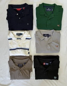 Polo Shirts Lot/6 Mens Size Large Cotton Ralph Lauren Izod American Living Chaps - Picture 1 of 17