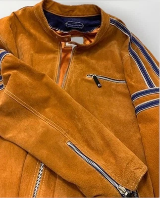 Chaqueta de Gamuza Grande Para Hombres De Colección Rara Naranja Quemado Lema Wilson Cuero M Julian Años 70 Foto 1 de 4