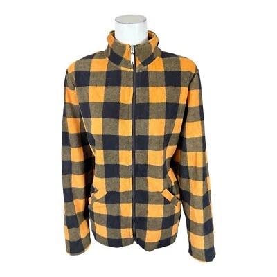 Denim & Co. Chaqueta de manga larga estampada de lana con cremallera frontal con bolsillos talla X-grande Foto 1 de 2