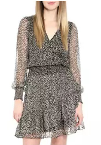 Vestito Michael Kors nuovo vestito bambino stampa leopardata vestibilità N svasato taglia P M Medium