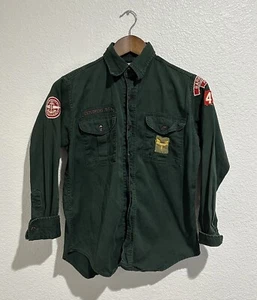 VINTAGE Boy Scout Shirt Sanforized Explorer BSA Barrington, Rhode Island 1950s - Foto 1 di 9