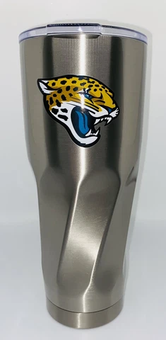 Jacksonville Jaguars Stainless Steel Travel Tumbler With Swirl Base 28OZ Cover