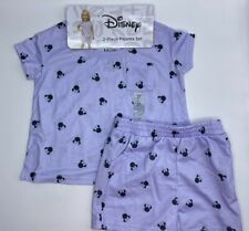 Girls Size 2T Disney Minnie Mouse 2-Piece Pajama Short Set Summer Pajamas Purple