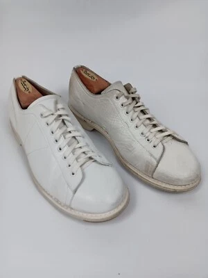 Sapatos de boliche vintage Linds clássico branco tamanho 9D medidas em fotos - Imagem 1 de 4