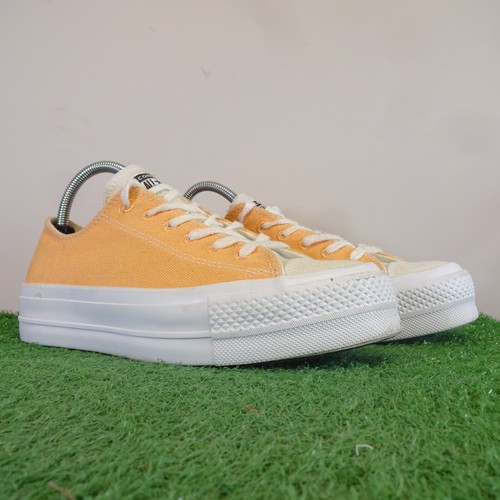 Scarpe da ginnastica Converse taglia 6 donna bicolore arancione plateau flatform estive basse
