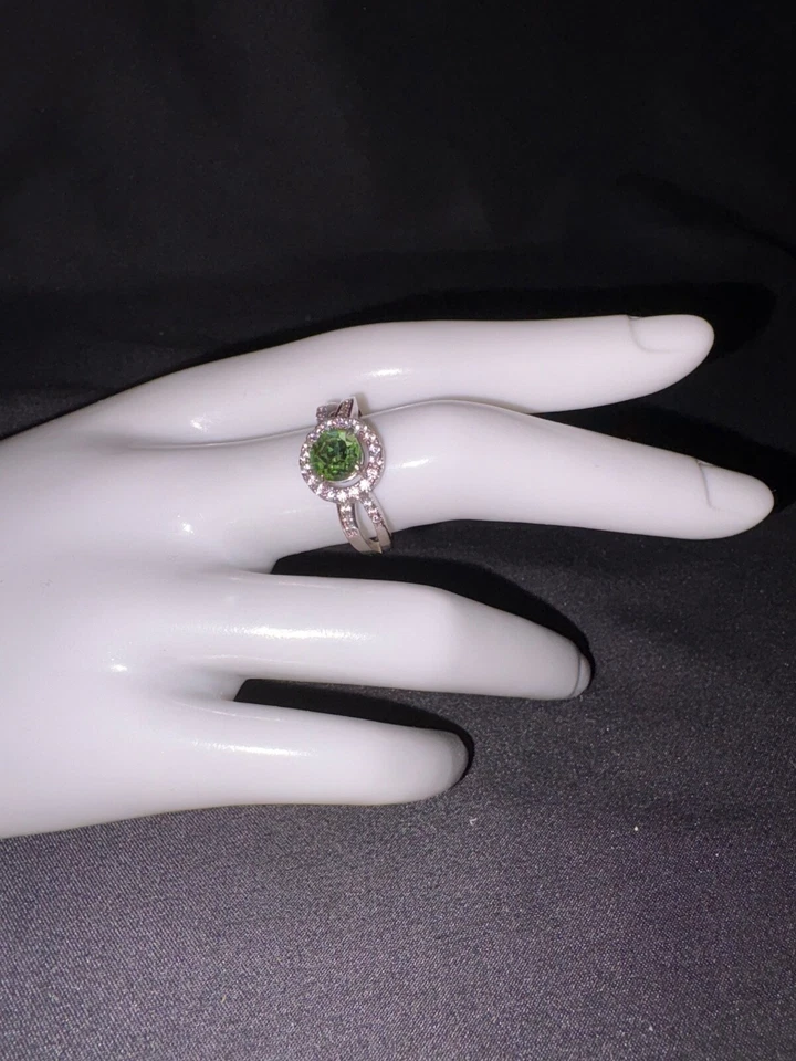 Hermoso anillo piedra natal peridoto FJ talla 8 Foto 1 de 4