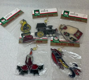 Vintage Kurt Adler Stained Glass Christmas Ornaments Sun Catcher NOS READ - Picture 1 of 8