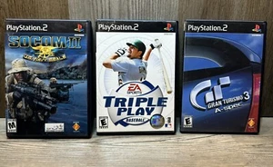 Lot 3 PS2 Black Label Games SOCOM 2 Gran Turismo 3 Triple Play Baseball Untested - Picture 1 of 13
