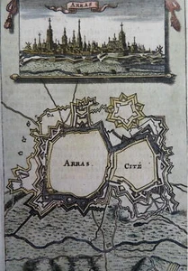 Arras France Picardie Fortifications Miniature City View 1672 Mallet print - Picture 1 of 2