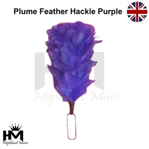 Glengarry Balmoral Hüte Kappe Feder Feder Hacken 6" Plume Hackle lila - Bild 1 von 1