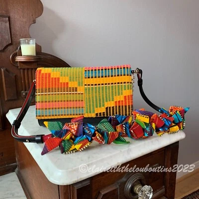 Louboutin Paloma Clutch Africube with Africamix Artemis Strap EUC - Image 1 of 4