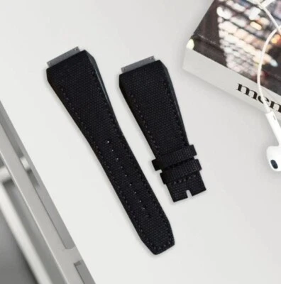 Correa de reloj híbrida gris hecha a mano para Richard Mille RM011 RM035 RM055 RM010 Foto 1 de 4