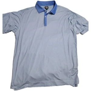 Camisa Polo FootJoy Para Hombres XL Lisle Mini Cuadros Rendimiento Secado Rápido Azul Elastizada - Imagen 1 de 6