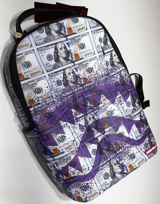 SPRAYGROUND Limited Edition Money $100 Bill Luxe Vegan Leather Backpack NWT - Image 1 of 4