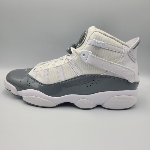 Nike Air Jordan 6 Anelli Bianco Cool Grey 322992 121 Uomo Taglia 10.5M Nuove
