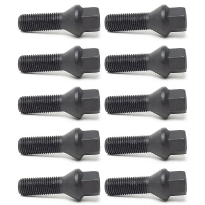 H&R 1453801SW 10 x Black Tapered Head Seat Wheel Lug Bolts 14 x 1.5 x 38 mm Set - Image 1 of 4
