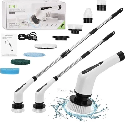 7 IN 1 Cepillo Eléctrica Giratoria, 300-400 RPM Giratoria A 360° Escobilla - Imagen 1 de 4