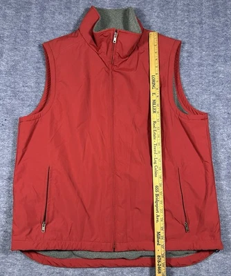 Men’s LL Bean Fleece Lined Vest Large Tall Red - Image 1 of 4