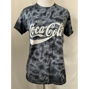 Coca Cola Blue/White Tie Dye Short Sleeve "Enjoy Coca Cola" T-Shirt - Picture 1 of 10