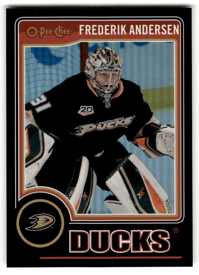 Frederik Andersen 2014-15 O-Pee-Chee Black Rainbow /100 #57 Anaheim Ducks - Image 1 of 2