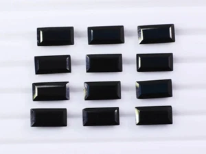 10 Pcs AAA Natural Black Spinal 8x4mm Baguette Shape Faceted Cut Loose Gemstone - Picture 1 of 5