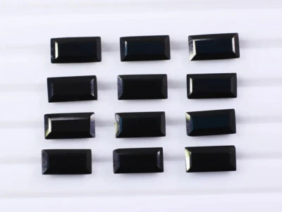 Naturschwarz Spinaler 4x2mm Baguette Facettiert Kalibriert Größe Lose Edelstein - Bild 1 von 4