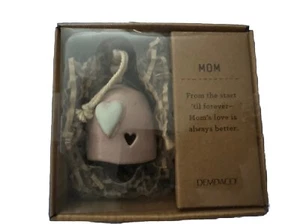 Demdaco Mom Pink 2.5 inch Ceramic Stoneware and Wood Mini Inspired Bell - Picture 1 of 2
