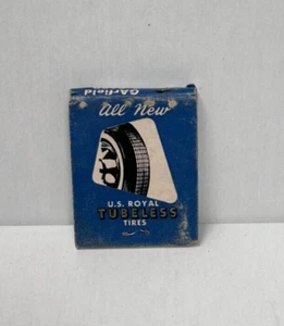1930s 40s US Royal Tires Matchbook Gas & Oil Automotive Collectible Unstruck - Picture 1 of 5