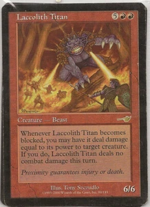 MTG - Nemesis - Titano Laccolite - una rara creatura rossa - carta Bestia  - Foto 1 di 1