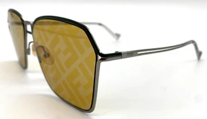 Fendi FF M0072/S - 6LBBF - Green/Silver Frame - Gold Frame Sunglasses 60mm - Picture 1 of 12