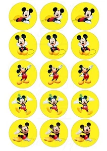 Edible Cupcake / Cookie Toppers Mickey Mouse Pre cut Icing Sheet - Picture 1 of 2