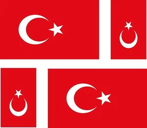 Set of 4x sticker vinyl car bumper decal outdoor car moto world flag turkey - Bild 1 von 1