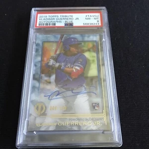 2019 Topps Tribute Vladimir Guerrero Jr. Blue RC Rookie Auto #066/150 PSA 8 - Picture 1 of 2