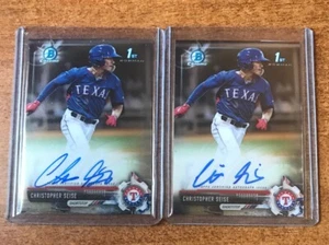 LOT OF (2) 2017 BOWMAN CHROME CHRISTOPHER SEISE RC AUTO RANGERS - Picture 1 of 2